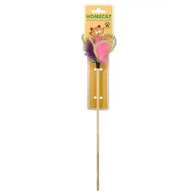 Homecat Дразнилка для кошек Цветок из перьев с пружинками