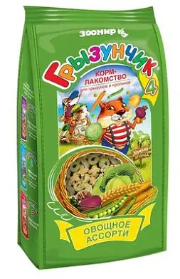 ЗООМИР корм-лакомство для грызунов и кроликов "Грызунчик 4 Овощное ассорти"