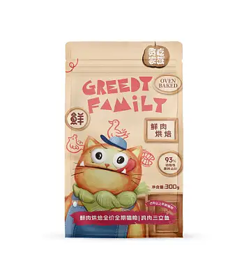 Greedy Family запеченный сухой корм для взрослых кошек и котят, курица с лососем
