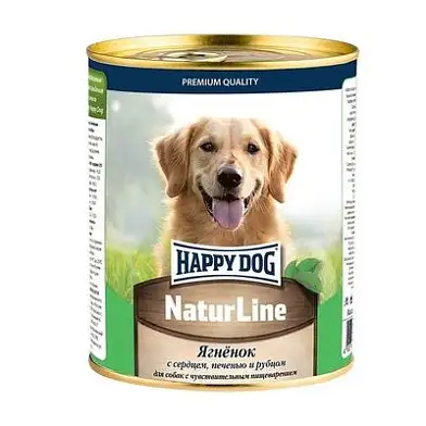 Happy dog консервы для собак: ягненок с сердцем, печенью и рубцом
