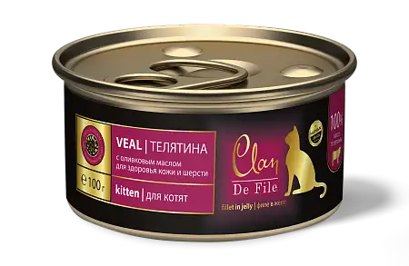 Купить clan de file консервы для котят (с телятиной)