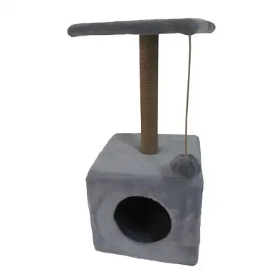 Homecat когтеточка домик для кошек с площадкой большой для мейн-кунов серый